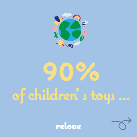 90% of all the toys are made of plastic.
